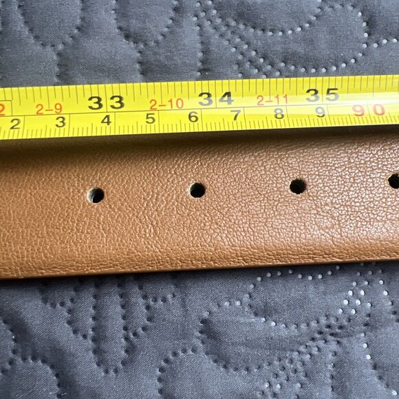 Vince Camuto Cognac Belt w/Gold Buckle, Ring loops & Medallion SZ L: NWT Beige - Picture 8 of 10